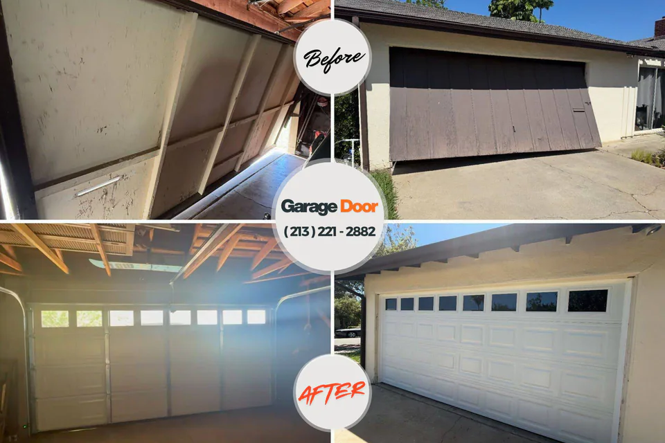 Before and after: garage door repair Las Cruces, NM